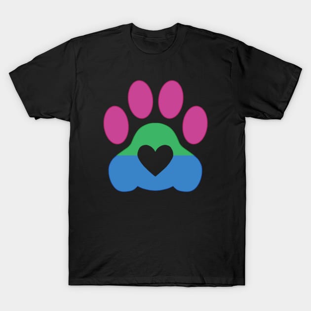 Pride Paw: Polysexual Pride T-Shirt by SkyBlueArts